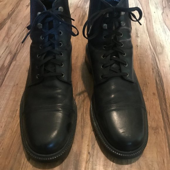 Cole Haan cap toe leather shoes boots size 11 black - Picture 5 of 7